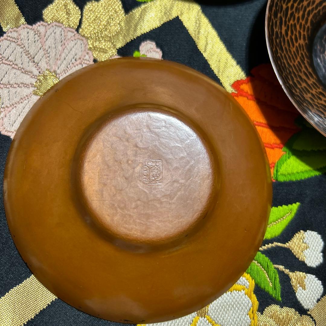 銅製茶托　5枚セット　鎚起銅器