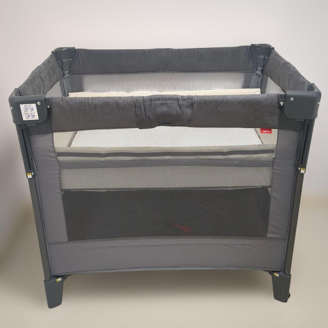 アップリカ　ココネルエアープラス　ベビーベッド　グレー　保存袋付き