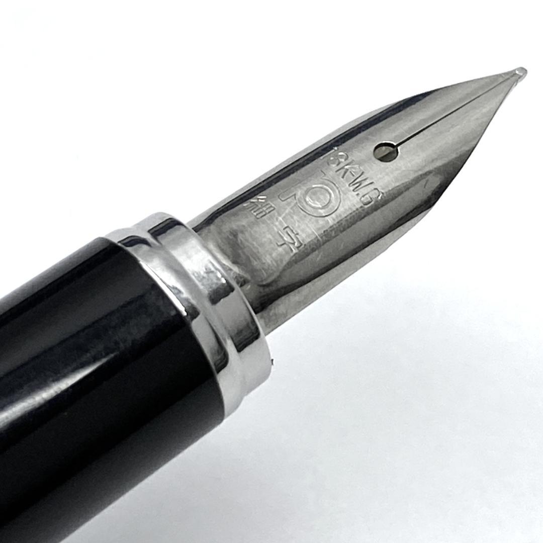 美品 プラチナ 墨流し シルバー リビエール 万年筆 18K WG