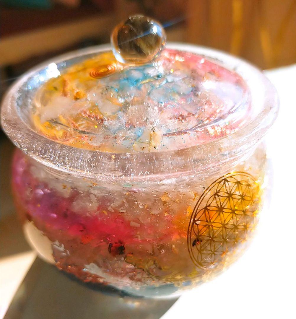 オルゴナイト　魔法壺　金運　浄化　引き寄せ　開運　活性化　インテリア　ルチル