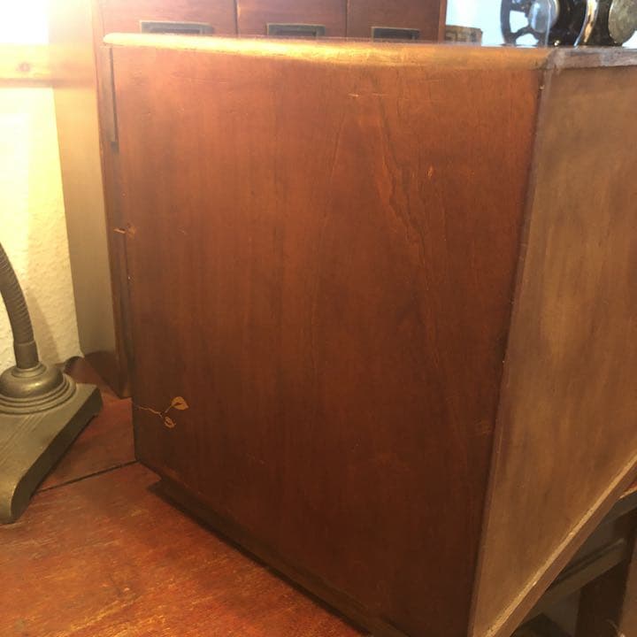 昭和レトロ 木製 飾り絵 レターケース 引き出し