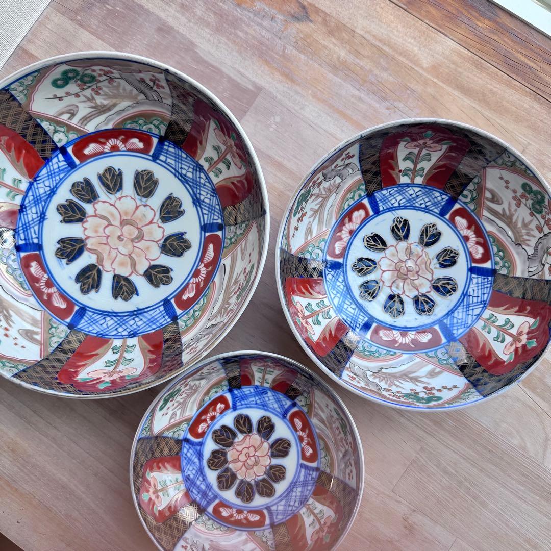 古伊万里　重ね鉢　金彩　骨董