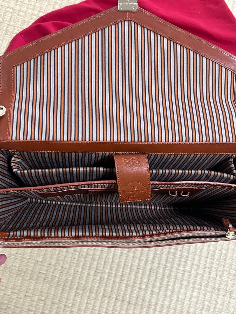 LANCELランセル ブラウンレザー ビジネスバッグ