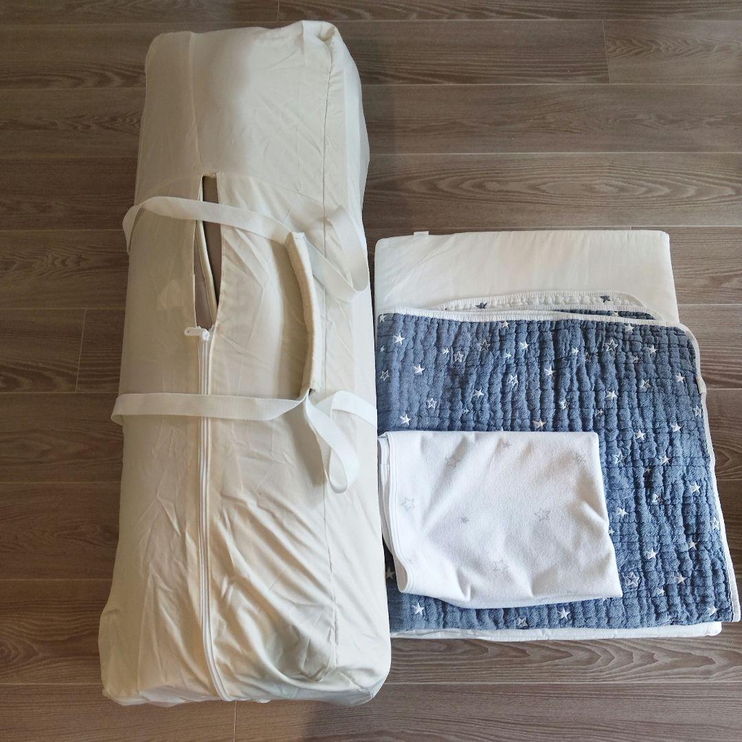 Aprica　 ココネル エアープラス ポータブル　ベージュ　マットシーツ付き