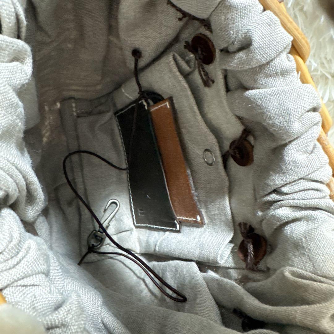 超希少！ 美品✨ エバゴス かごバッグ 紅藤 鏡付き ウール 被せハンドル