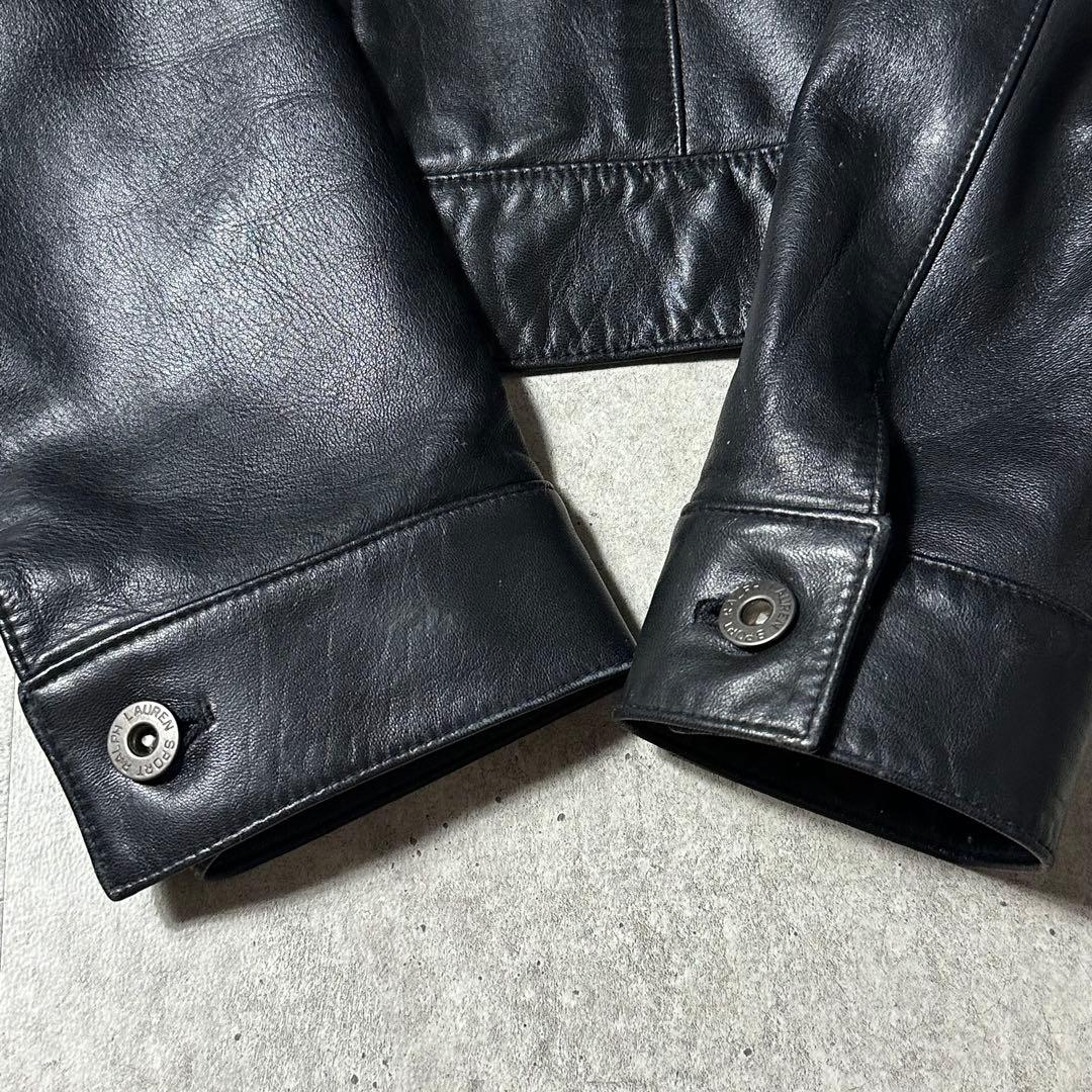 美品 Ralph lauren sport ラムレザー ブルゾンジャケット黒 9