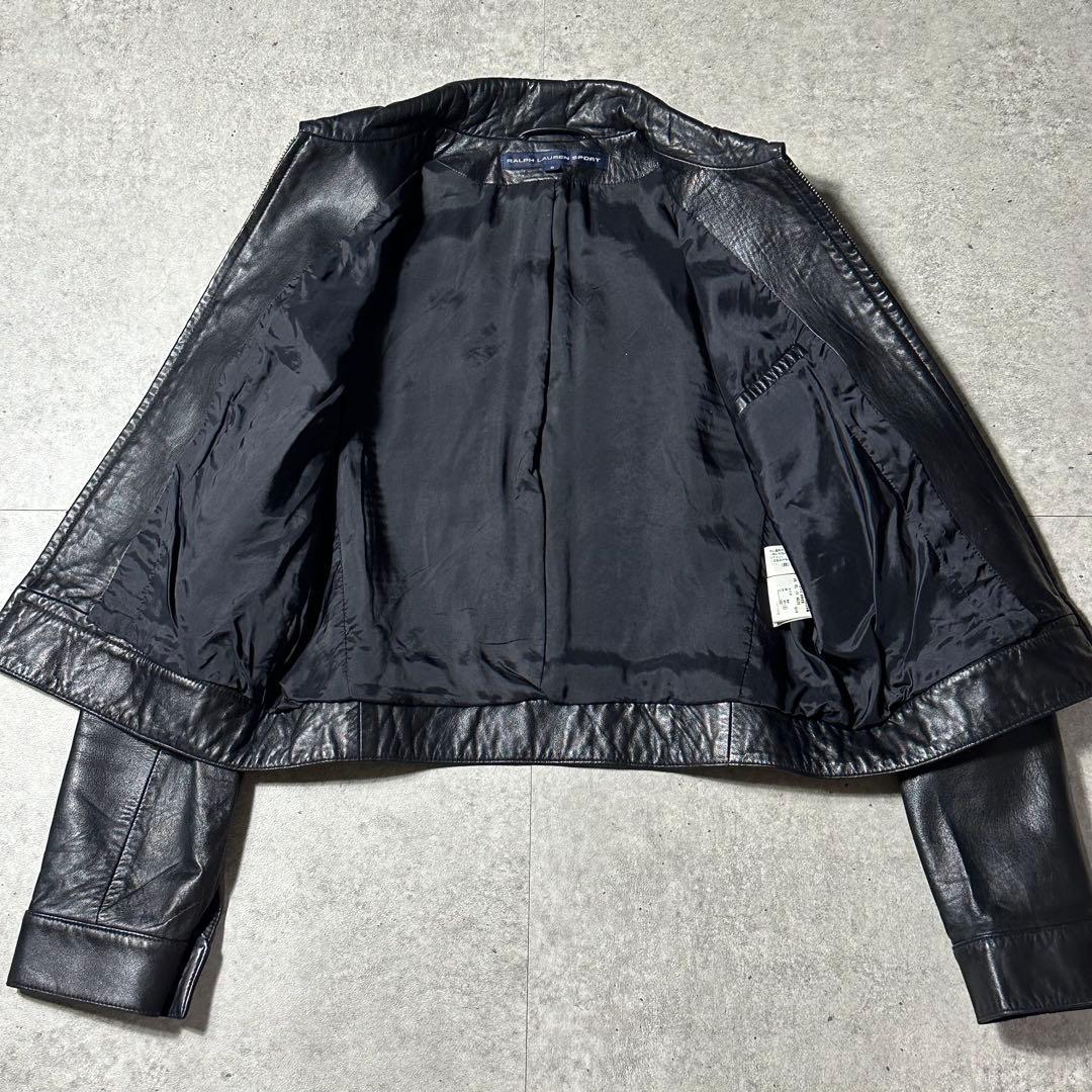 美品 Ralph lauren sport ラムレザー ブルゾンジャケット黒 9