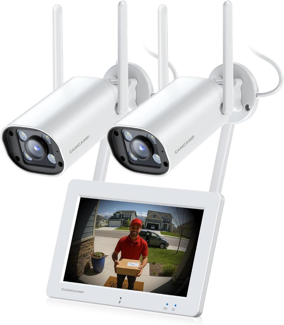 ワイヤレス 防犯カメラ タッチパネルモニター付き CAMCAMP 防犯カメラ