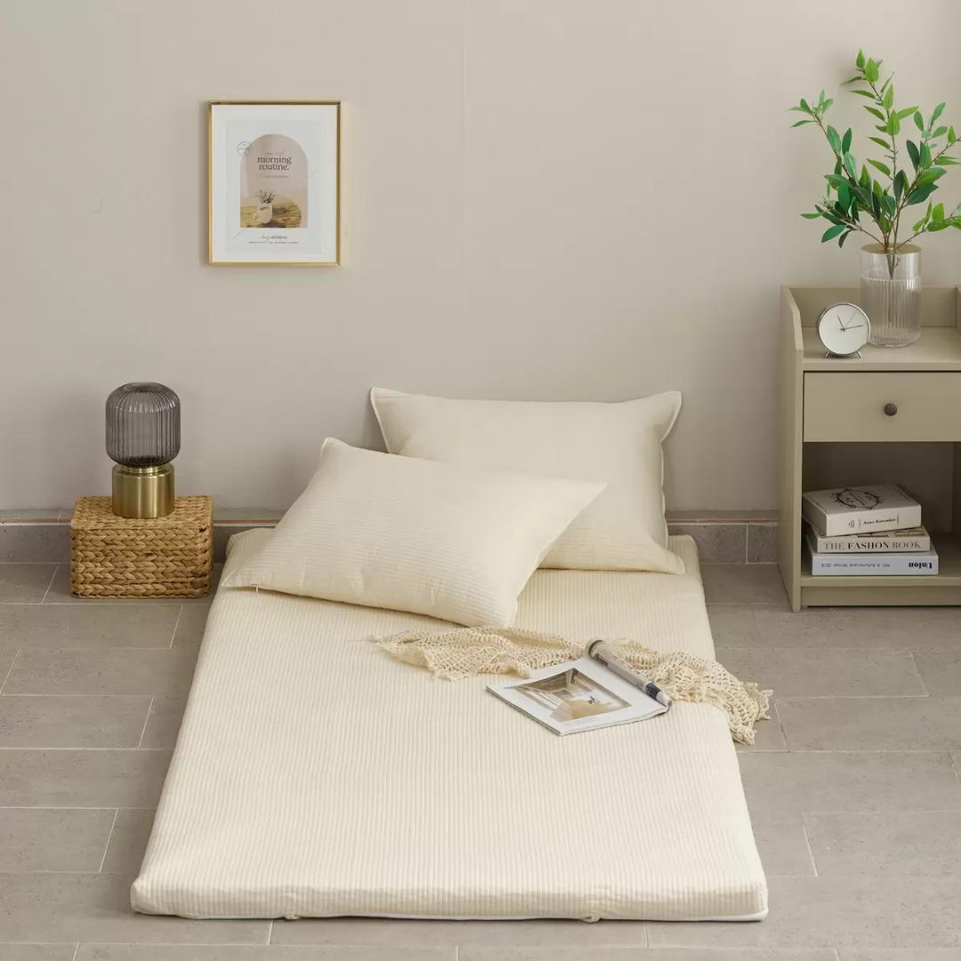 ROOMINE コットンメモリーフォームトッパー ナチュラルコットン 敷布団 ②