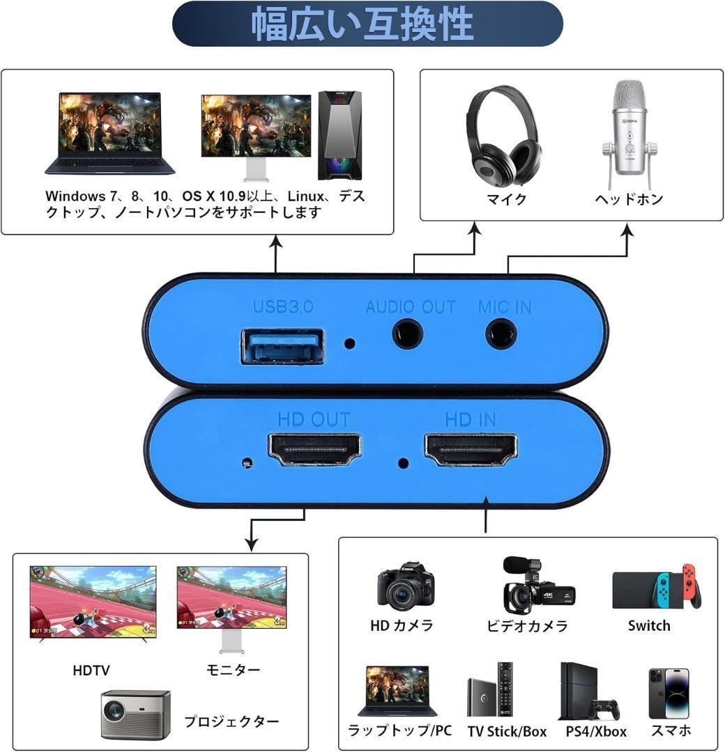 K047 キャプチャーボード switch対応 4K パススルー 1080P