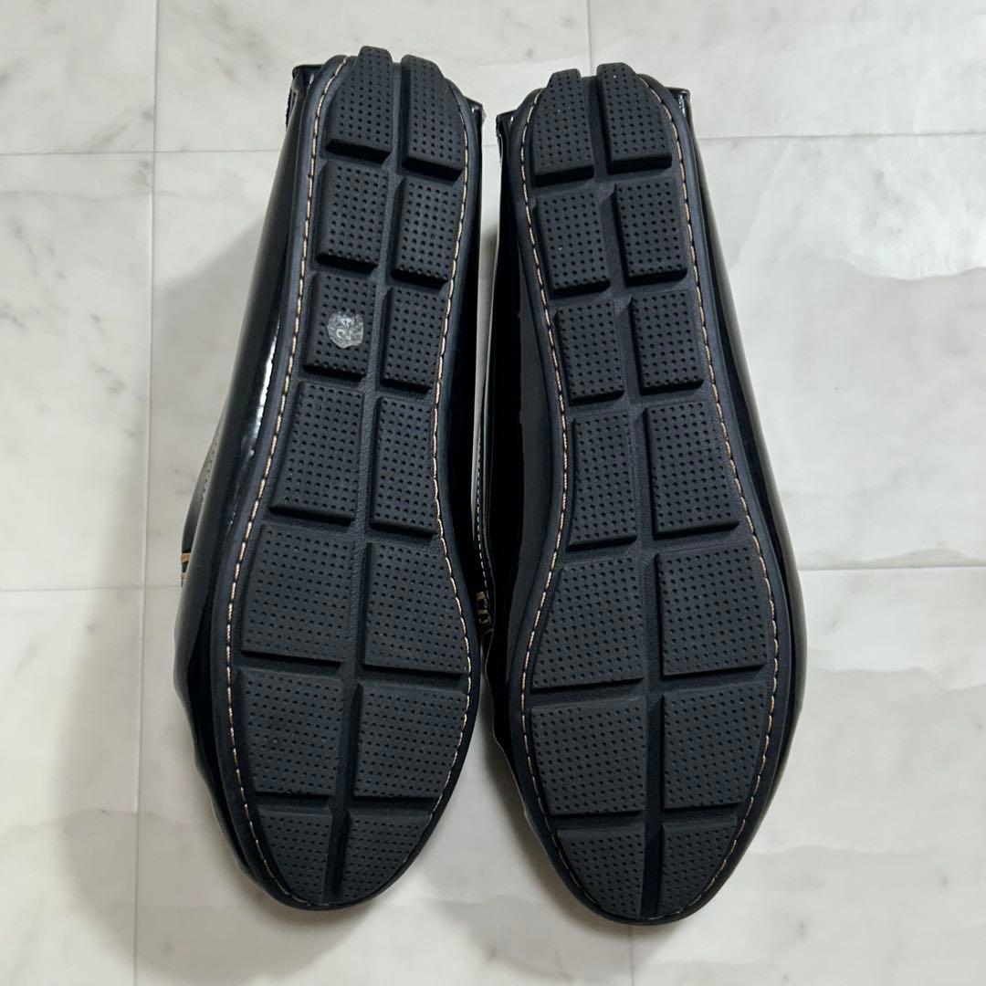 LANVIN en Bleu ローファー モカシン エナメル リボン 24cm