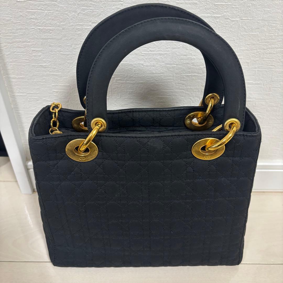 Dior レディディオール ブラック 黒 カナージュ キルティング ナイロン