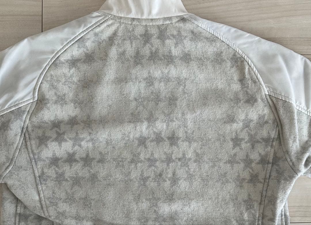 マーク&ロナ 胸スカル/袖MLウォームストレッチジップアウター　オフホワイト