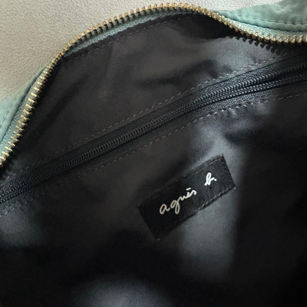 美品✨ アニエスベー ワンショルダー ロゴ入り ターコイズブルー