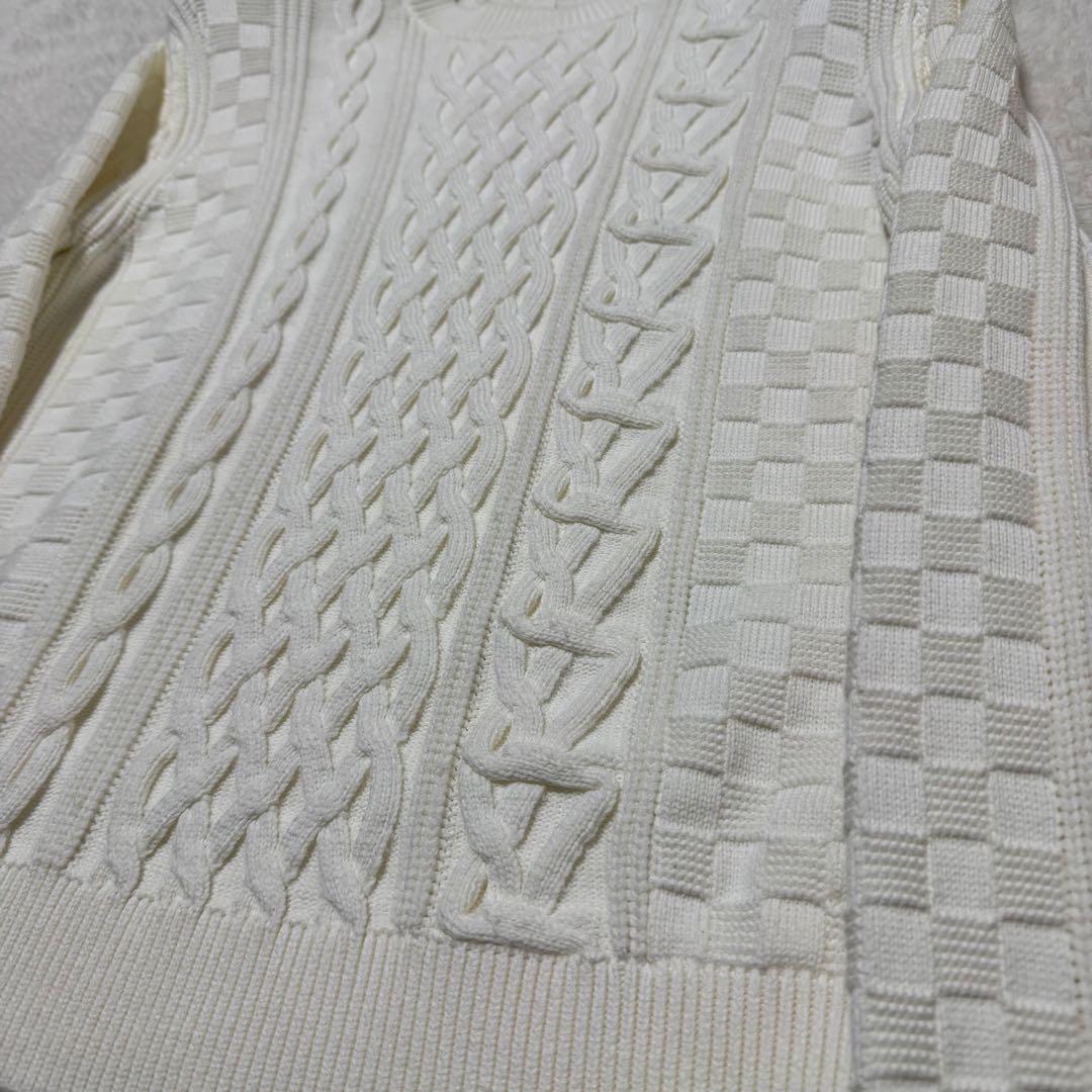 極美品！現行！ルイヴィトン ダミエ ケーブルニット セーター プルオーバー
