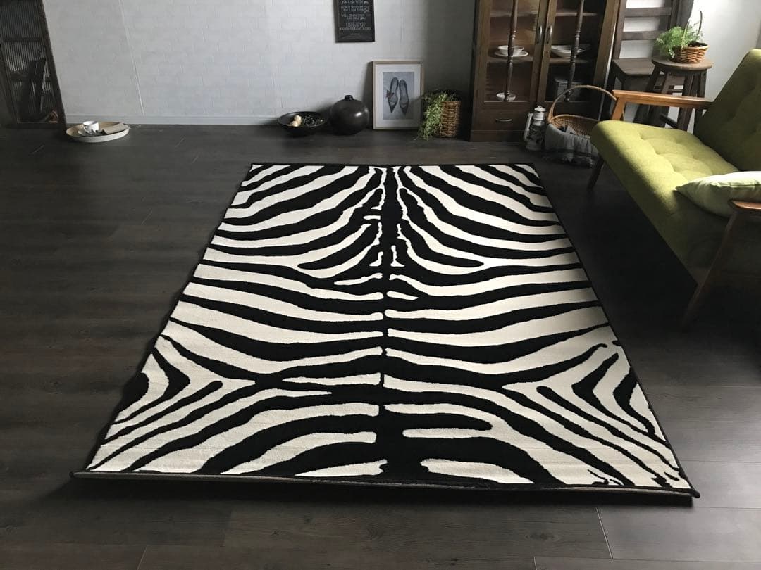 モダン ラグジュアリー ゼブラ柄 ラグ ラグマット 159.5x229.5cm