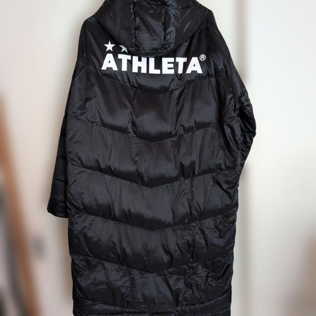 ATHLETA ブラック ベンチコート フード付き