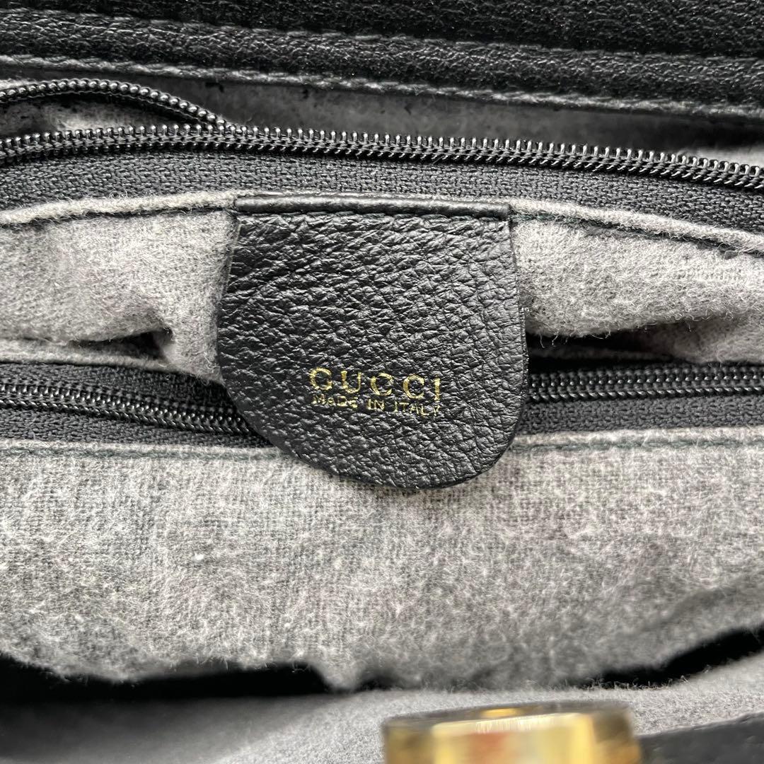 美品　GUCCI ダイアナ　バンブー　ハンドバッグレザー　スエード　ブラック