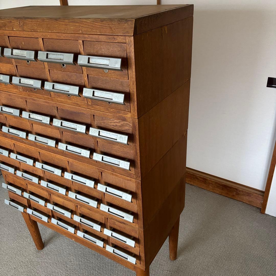 しげ様 図書館 キャビネット カード入 レトロ 店舗 アンティーク 什器 家具