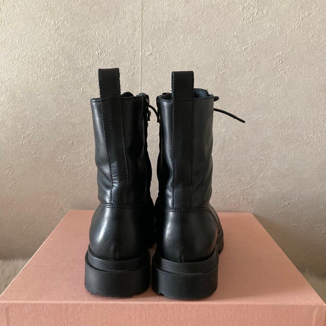 ファビオルスコーニ＊トラックソール レースアップ 編み上げサイドジップブーツ36