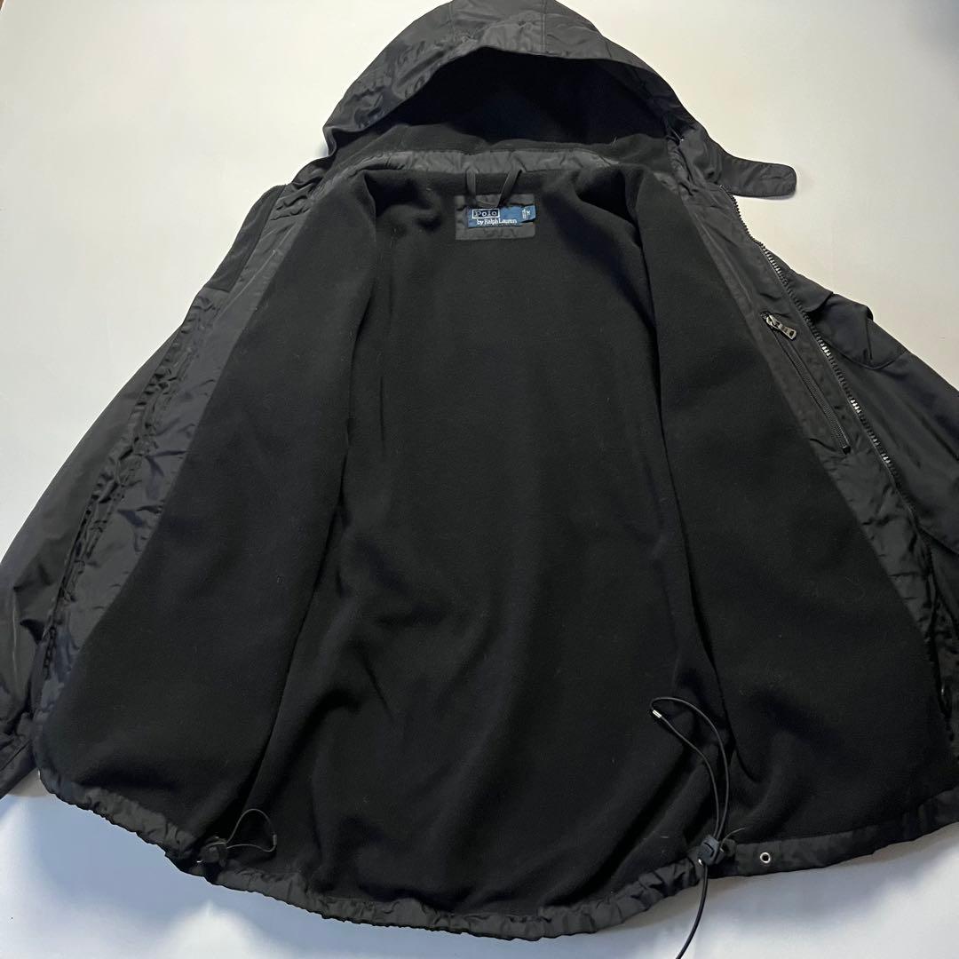 ラルフローレン ナイロン フリース 中綿ジャケット ブラック 黒 M L