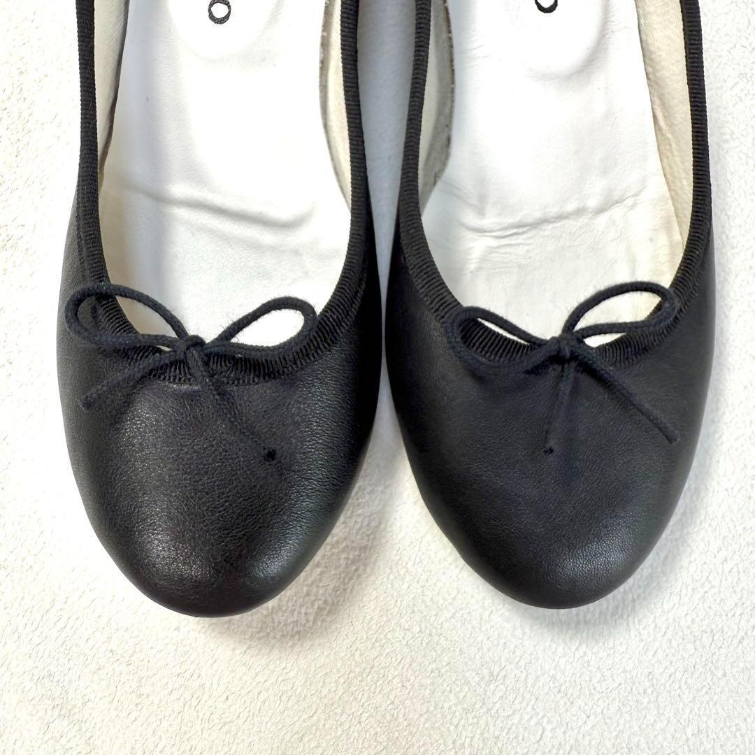 極美品✨レペット カミーユ バレエシューズ ブラック レザー リボン 37.5
