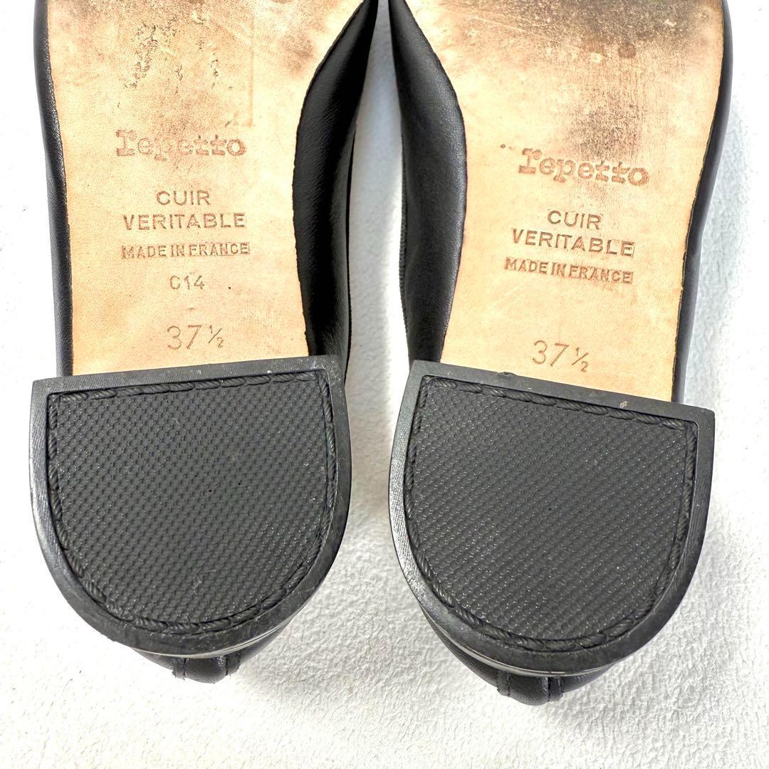 極美品✨レペット カミーユ バレエシューズ ブラック レザー リボン 37.5