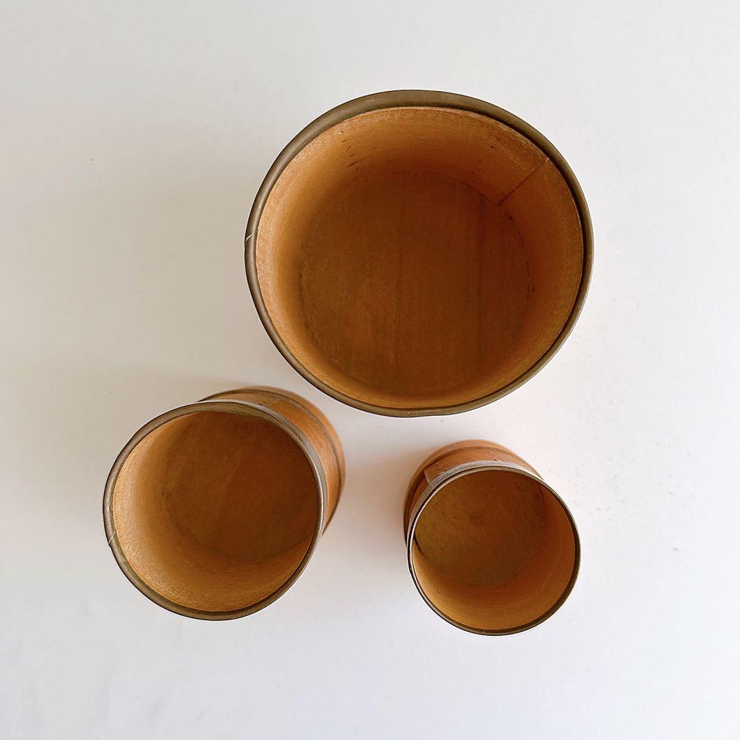 アンティーク 木製 メジャーポット 6つセット 完品