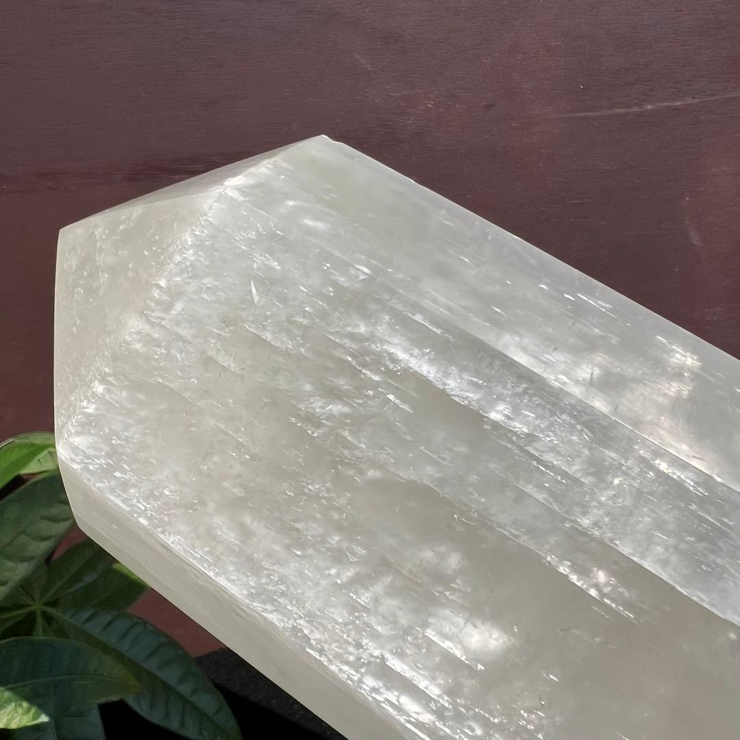 特大！ ほんのりグリーン カルサイト 六角柱 ポイント 天然石 パワーストーン