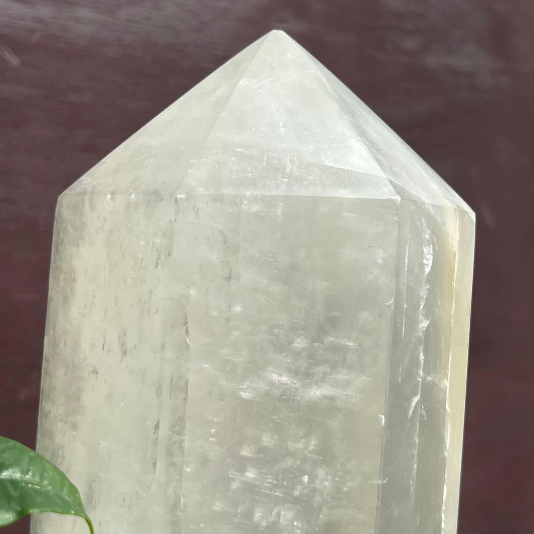 特大！ ほんのりグリーン カルサイト 六角柱 ポイント 天然石 パワーストーン