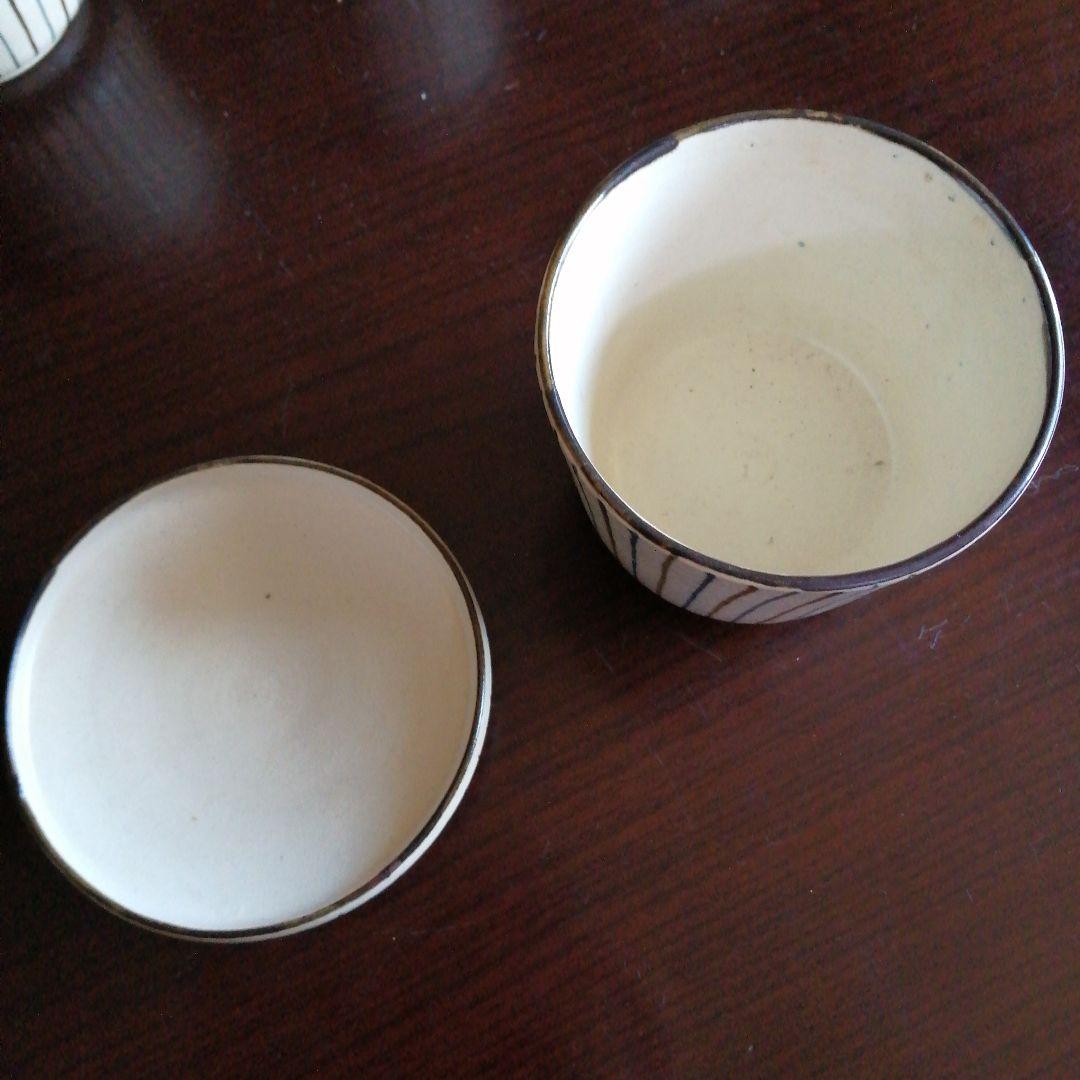 京焼　むぎわら手蓋付碗　7客　10cm　大正～昭和初期