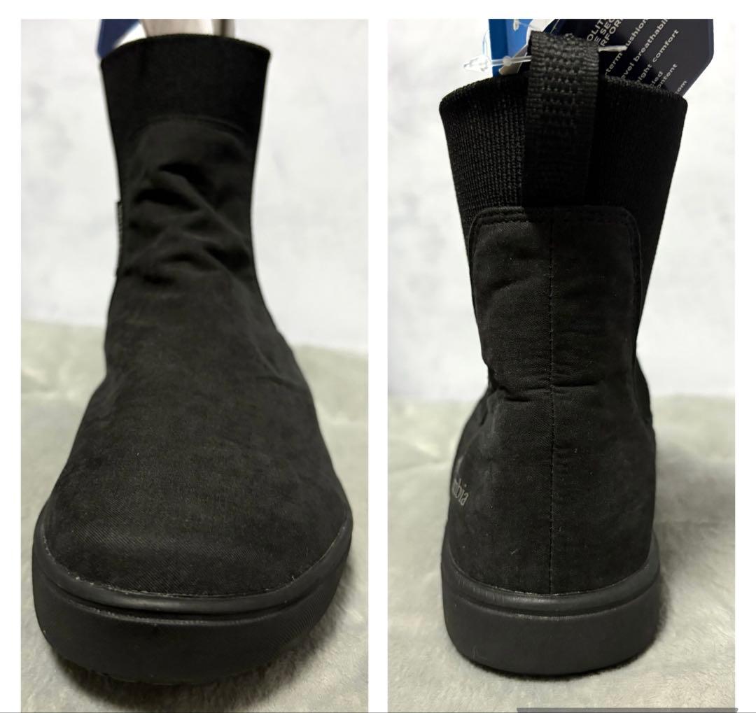 新品23コロンビアマイレージレインショートブーツレインブーツ防水靴ミドル丈黒