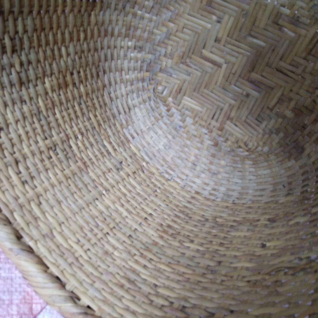 アンテーク、昭和、竹製品大きな深いざる
