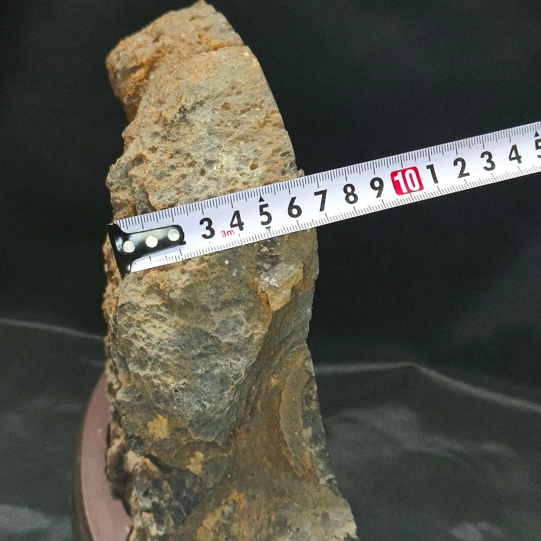 両面鑑賞石 木彫り台付メノウ 天然石瑪瑙 アゲート 風水グッズ コレクター放出