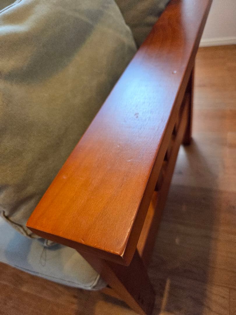 【美品】布製 2人掛けソファ 木製フレーム