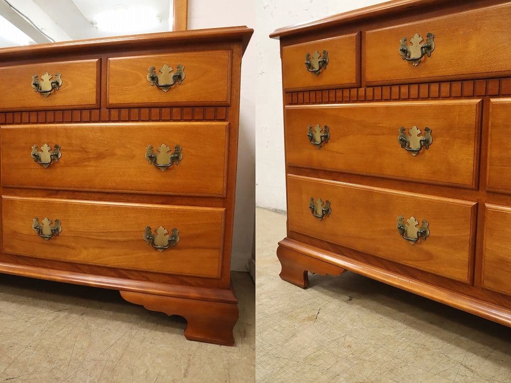 横浜ダニエル◆最高級ドレッサーチェスト・ミラー＆ワイドチェスト 62万