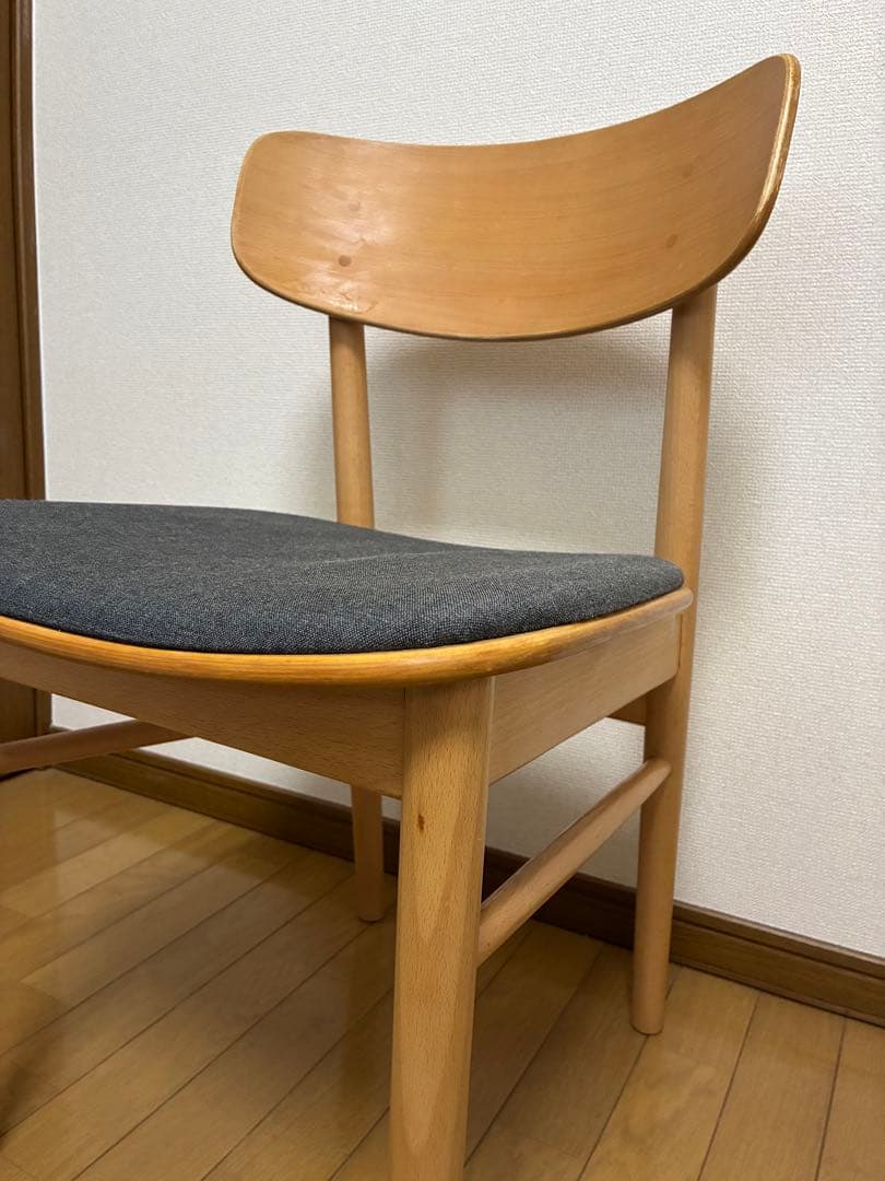 無印良品　ラウンドチェア 布座 ブナ材