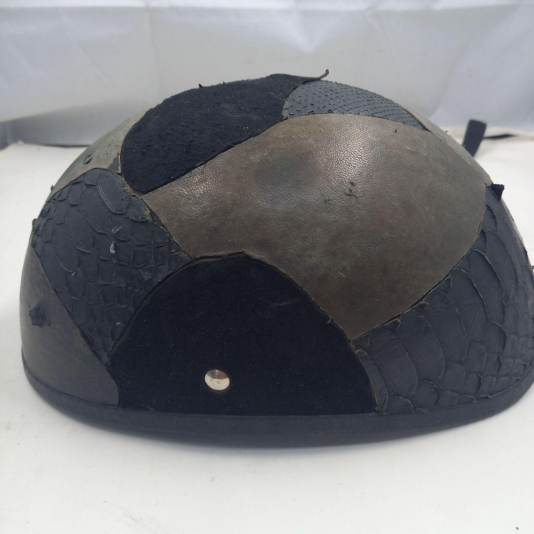 バックボーンパッチワークヘルメット 本革レザーパッチワークヘルメット(装飾用)