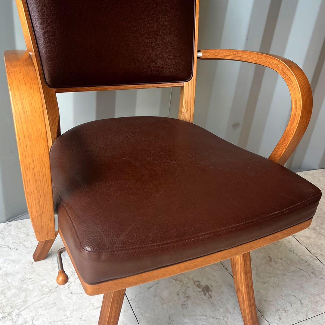 取付無料！カリモク チターノ 肘掛付おしゃれブラウン回転式ダイニングチェア✨