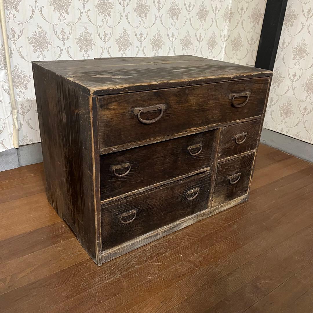 【アンティーク】昭和レトロ 木製 小箪笥 小引出し 収納棚 チェスト 古家具