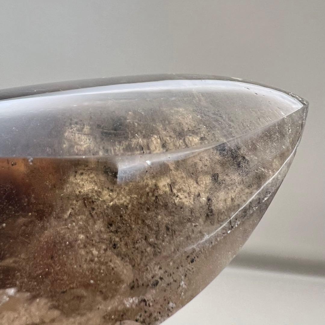 （smoky10）高品質フレイムシェイプ火焔ガーデンインスモーキークォーツ虹入り