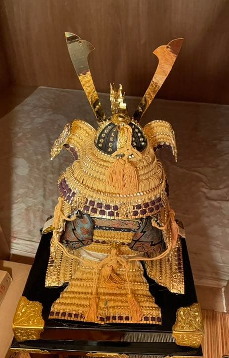 甲冑　京染正絹織　高級　鎧　水晶　五月人形　黒塗