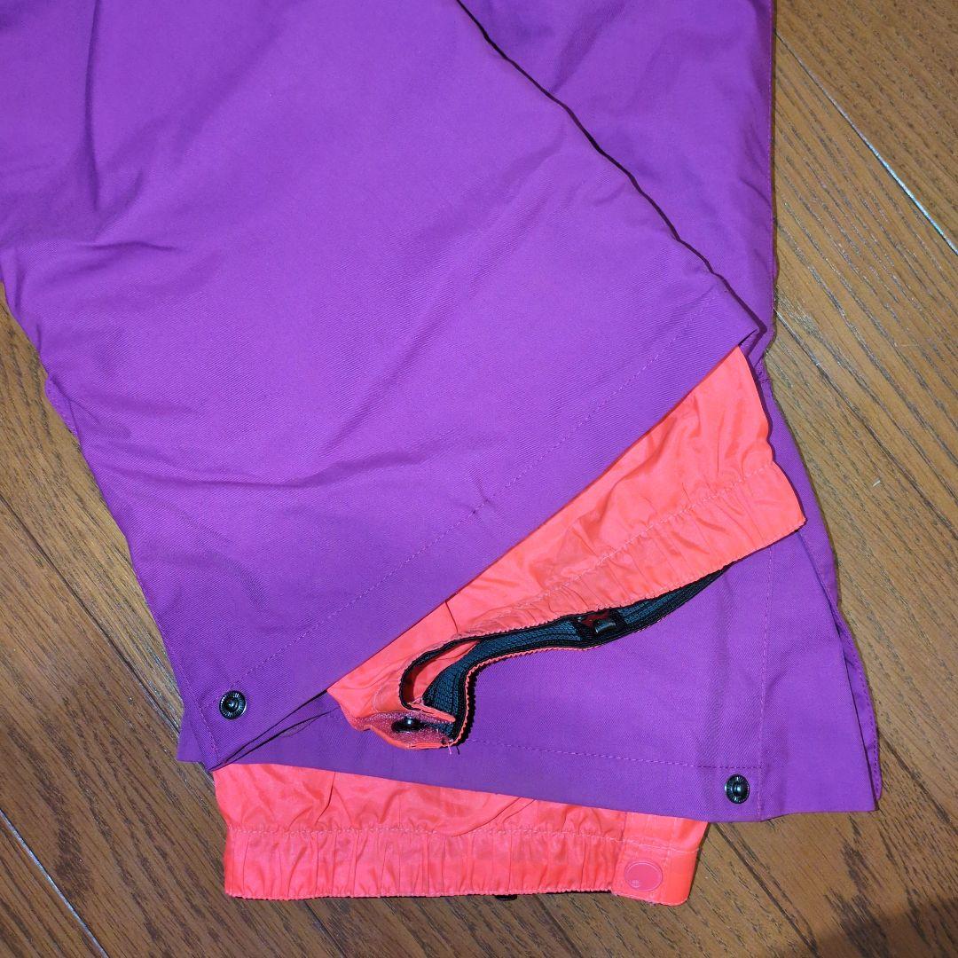 【美品】ROXY　スノボウェア　上下セット　Ｓ　総柄　ロゴ　パープル