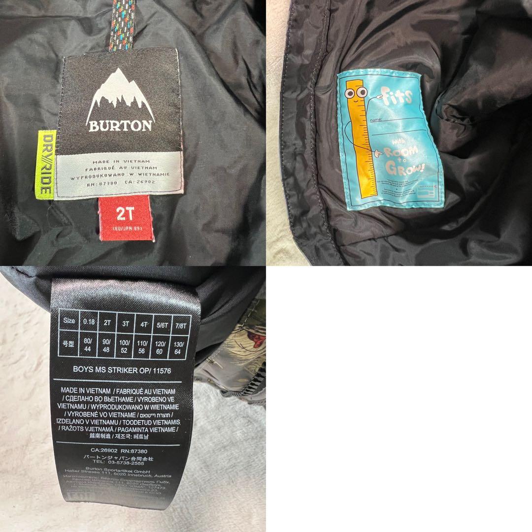 BURTON 子ども用スノーボードウェア アニマル迷彩　2T　90〜100cm