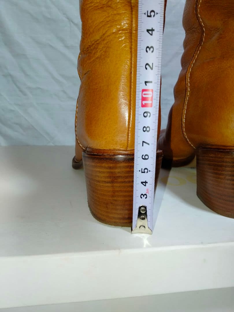 クロエ CHLOE キャメル レザー ロングブーツ ヒール 39