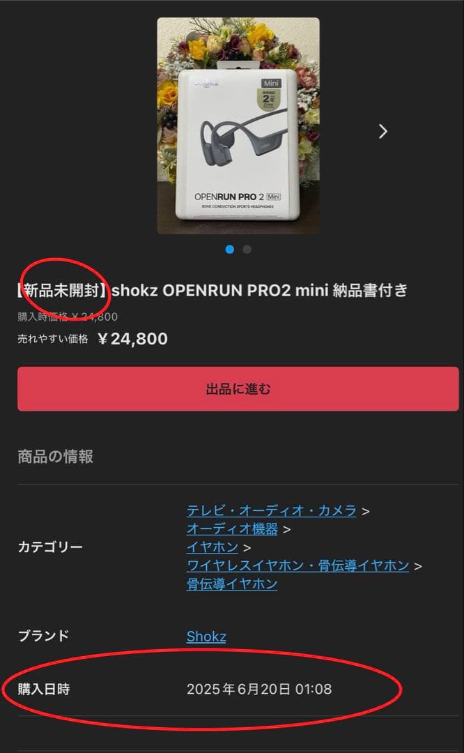 骨伝導イヤホン SHOKZ OPEN RUN PRO ② mini ✨極美品✨