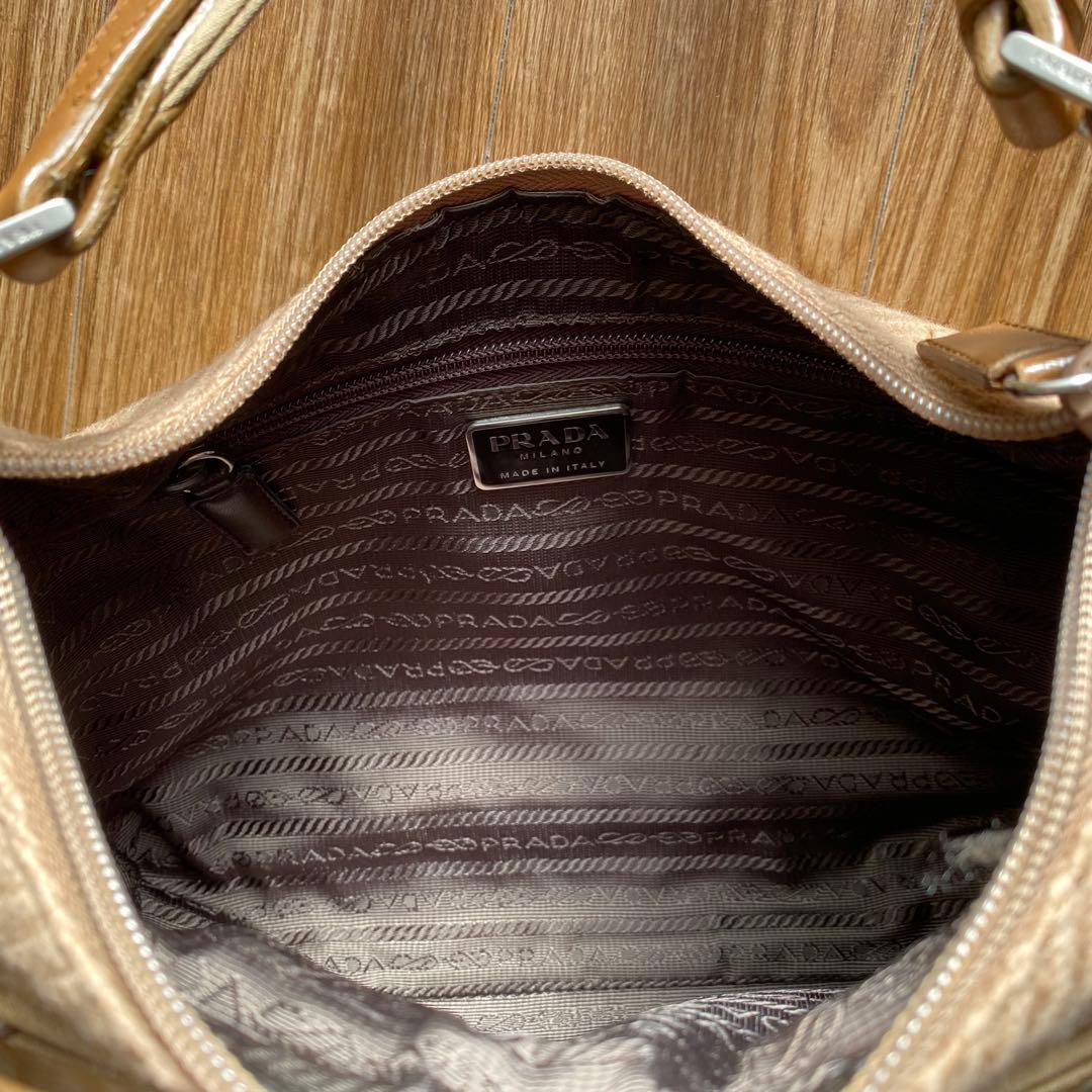 バッグ PRADA 1999FW wool leather shoulder bag