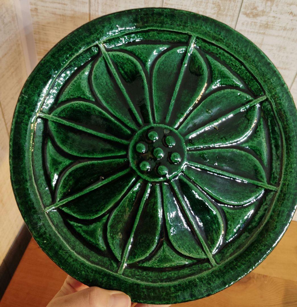 吉向窯 七世 吉向松月 飾皿　瓦皿　 共箱付 新品　未使用　美品