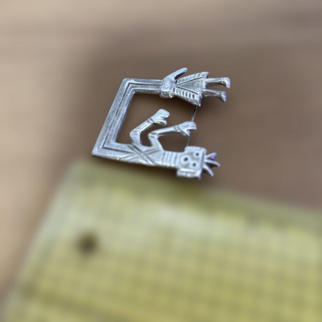 ヴィンテージ　ナバホ族　シルバー 　ピン ブローチ　ネイティブアメリカン