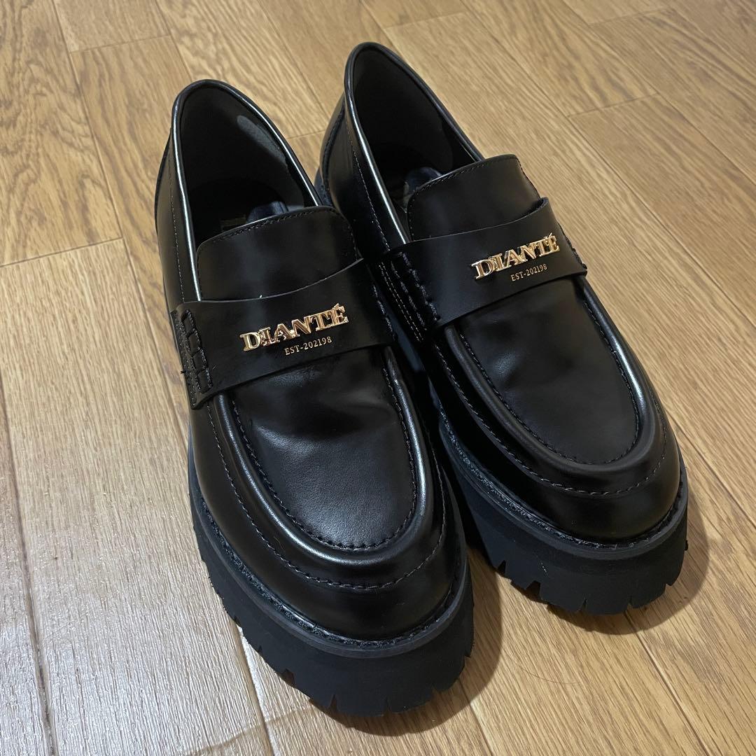 DIANTE ディアンテ ブラックローファー　厚底　Mサイズ